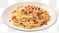 PNG Carbonara pasta plate spaghetti food. 