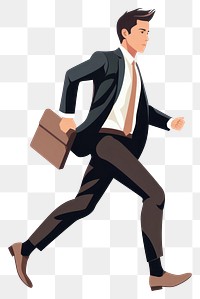 PNG Businessman running briefcase walking adult. AI generated Image by rawpixel.