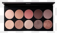 PNG Palette cosmetics white background arrangement. 