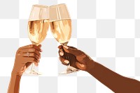 PNG Sparkling champagne glass holding drink. 