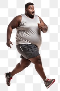 PNG Black man running footwear adult white background. AI generated Image by rawpixel.