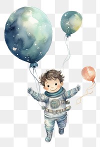 PNG Cute spaceman balloon celebration happiness. AI generated Image by rawpixel.