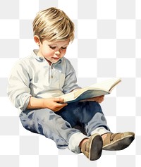 PNG Toddler boy reading child sitting