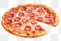 PNG Pepperoni pizza food freshness sausage. AI generated Image by rawpixel.