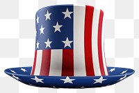 PNG American flag tall hat blue red. 