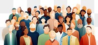 PNG Diverse crowd backgrounds audience drawing. AI generated Image by rawpixel.