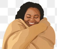 PNG Black chubby woman portrait smiling hugging. AI generated Image by rawpixel.