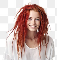 PNG Happy red hair woman dreadlocks portrait adult. AI generated Image by rawpixel.