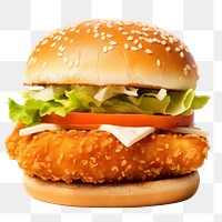PNG Chicken burger food hamburger vegetable. AI generated Image by rawpixel.