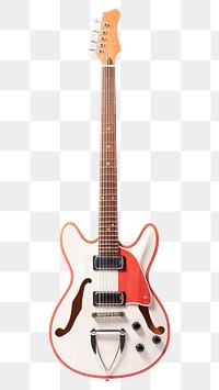 PNG Retro electric guitar string music red. 