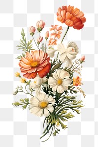 PNG Painting flower plant art.