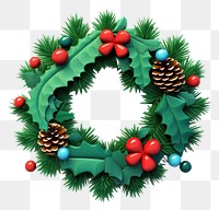 PNG Christmas wreath white background celebration decoration. AI generated Image by rawpixel.