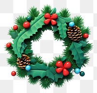 PNG Christmas wreath  celebration decoration. 