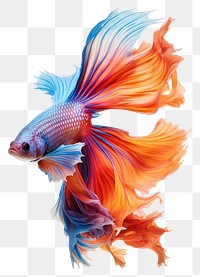 PNG  Colourful Betta fish goldfish animal white background