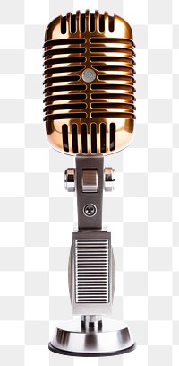 PNG Retro microphone white background technology lighting. 