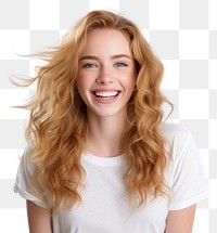 PNG Portrait smiling blonde smile. 