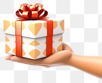 PNG Hand holding Christmas gift box  celebration. 