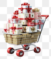 PNG Christmas gift cart box. 