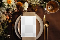 Restaurant menu card png mockup, transparent design