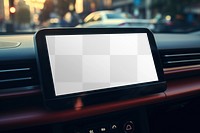 Car entertainment system screen png mockup, transparent design