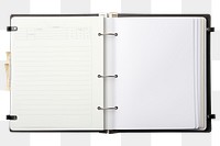 PNG Binder diary page open. 