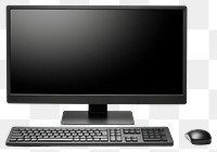 PNG Black computer screen keyboard monitor. 