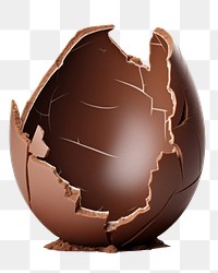 PNG Milk chocolate egg broken white background destruction. 