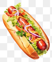 PNG Hot dog american style food white background medication. AI generated Image by rawpixel.