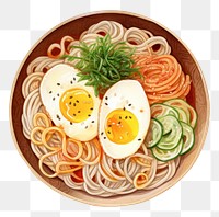 PNG Naengmyeon food spaghetti noodle. 