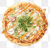 PNG Okonomiyaki food pizza meal tart. 