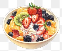 PNG Bingsu strawberry blueberry dessert. AI generated Image by rawpixel.