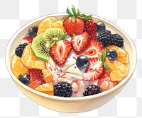 PNG Bingsu strawberry blueberry dessert. 