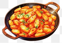 PNG Tteokbokki white background container vegetable. 