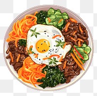 PNG Bibimbap plate food meal. 