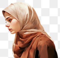 PNG Muslim portrait scarf white background. AI generated Image by rawpixel.