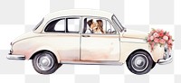PNG Wedding car flower vehicle white background. AI generated Image by rawpixel.