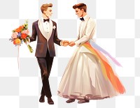 PNG Gay wedding fashion tuxedo flower. AI generated Image by rawpixel.