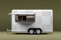 Food truck png mockup, transparent vehicle