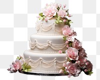PNG Wedding cake dessert cream white. AI generated Image by rawpixel.