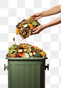 PNG  Woman hand recycling food white background. AI generated Image by rawpixel.