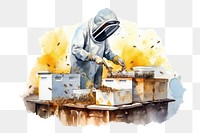 PNG Beekeeper apiary insect adult. AI generated Image by rawpixel.