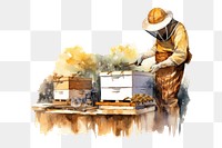 PNG Beekeeper insect apiary adult. AI generated Image by rawpixel.