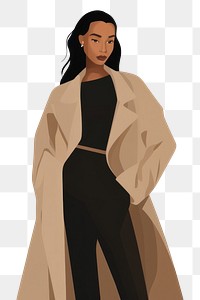 PNG Fashion adult woman coat. AI generated Image by rawpixel.