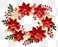 PNG Christmas wreath paper white background celebration. 