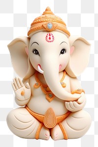 PNG Ganesha sculpture figurine cute.