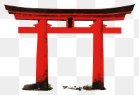 PNG Iconic landmark torii text gate red. 