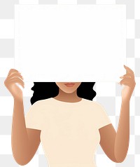 PNG Plain blank white sign portrait holding paper. AI generated Image by rawpixel.