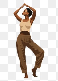 PNG Black woman dancing adult yoga. AI generated Image by rawpixel.