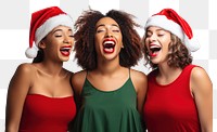 PNG Christmas laughing adult women. 