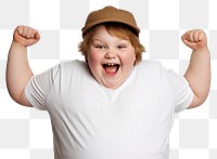 PNG  Shouting white background excitement happiness. AI generated Image by rawpixel.